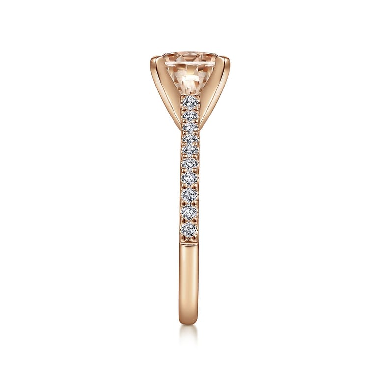 Shanna - 14K Rose Gold Round Morganite and Diamond Engagement Ring - 0.28 ct - Shot 5