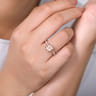 Shanna - 14K Rose Gold Round Morganite and Diamond Engagement Ring - 0.28 ct