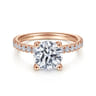 Amira - 14K Rose Gold Round Diamond Engagement Ring - 0.52 ct