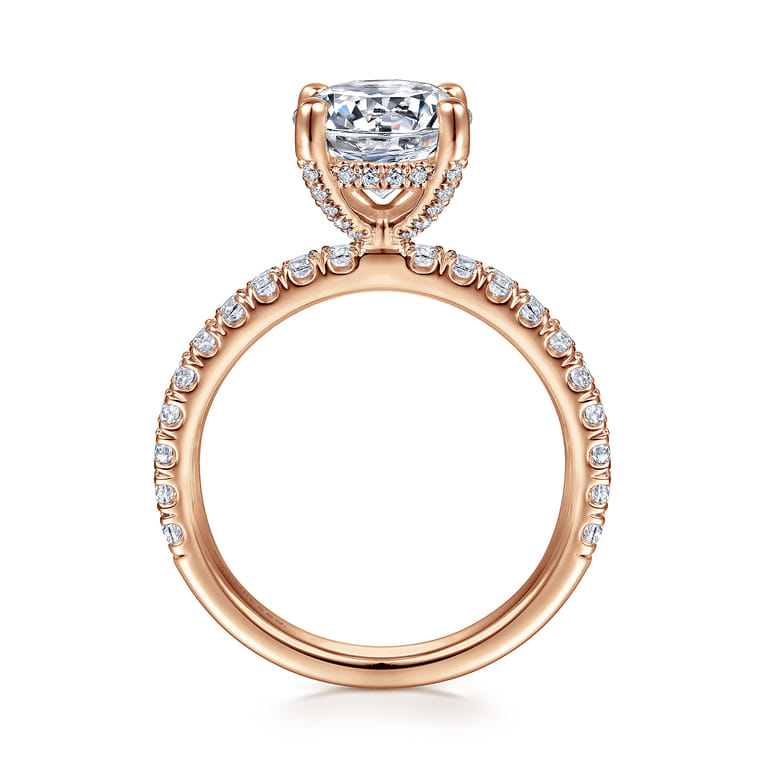 Amira - 14K Rose Gold Round Diamond Engagement Ring - 0.52 ct - Shot 2