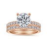 Amira - 14K Rose Gold Round Diamond Engagement Ring - 0.52 ct
