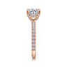 Amira - 14K Rose Gold Round Diamond Engagement Ring - 0.52 ct