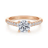 14K Rose Gold Round Diamond Engagement Ring - 0.4 ct