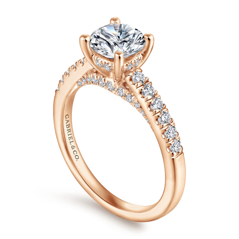 14K Rose Gold Round Diamond Engagement Ring - 0.4 ct - Shot 3
