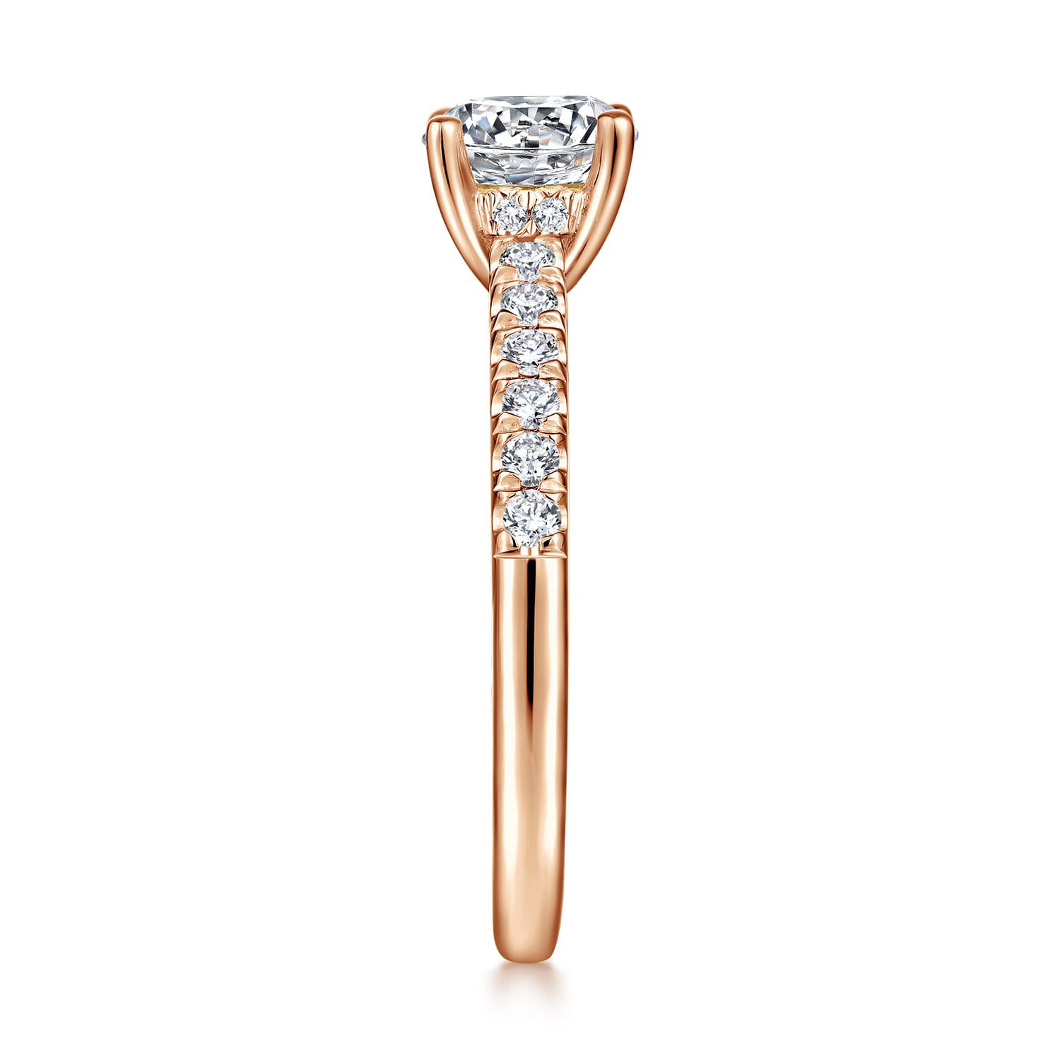 14K Rose Gold Round Diamond Engagement Ring - 0.4 ct - Shot 5