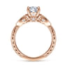 Solene - Vintage Inspired 14K Rose Gold Round Diamond Engagement Ring - 0.13 ct