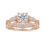 Solene - Vintage Inspired 14K Rose Gold Round Diamond Engagement Ring - 0.13 ct