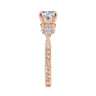 Solene - Vintage Inspired 14K Rose Gold Round Diamond Engagement Ring - 0.13 ct