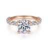 Brosnan - 14K Rose Gold Round Diamond Engagement Ring - 1.03 ct