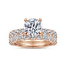 Brosnan - 14K Rose Gold Round Diamond Engagement Ring - 1.03 ct