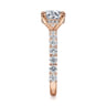 Brosnan - 14K Rose Gold Round Diamond Engagement Ring - 1.03 ct