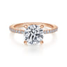 Broderick - 14K Rose Gold Round Diamond Engagement Ring - 0.31 ct