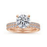 Broderick - 14K Rose Gold Round Diamond Engagement Ring - 0.31 ct