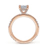 Luca - 14K Rose Gold Round Diamond Engagement Ring - 0.6 ct