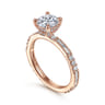Luca - 14K Rose Gold Round Diamond Engagement Ring - 0.6 ct