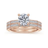 Luca - 14K Rose Gold Round Diamond Engagement Ring - 0.6 ct
