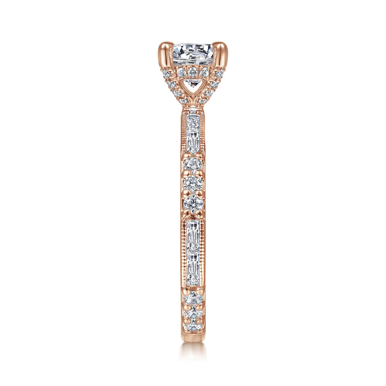 Luca - 14K Rose Gold Round Diamond Engagement Ring - 0.6 ct - Shot 5