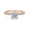 Juliet - 14K Rose Gold Round Diamond Engagement Ring - 0.46 ct