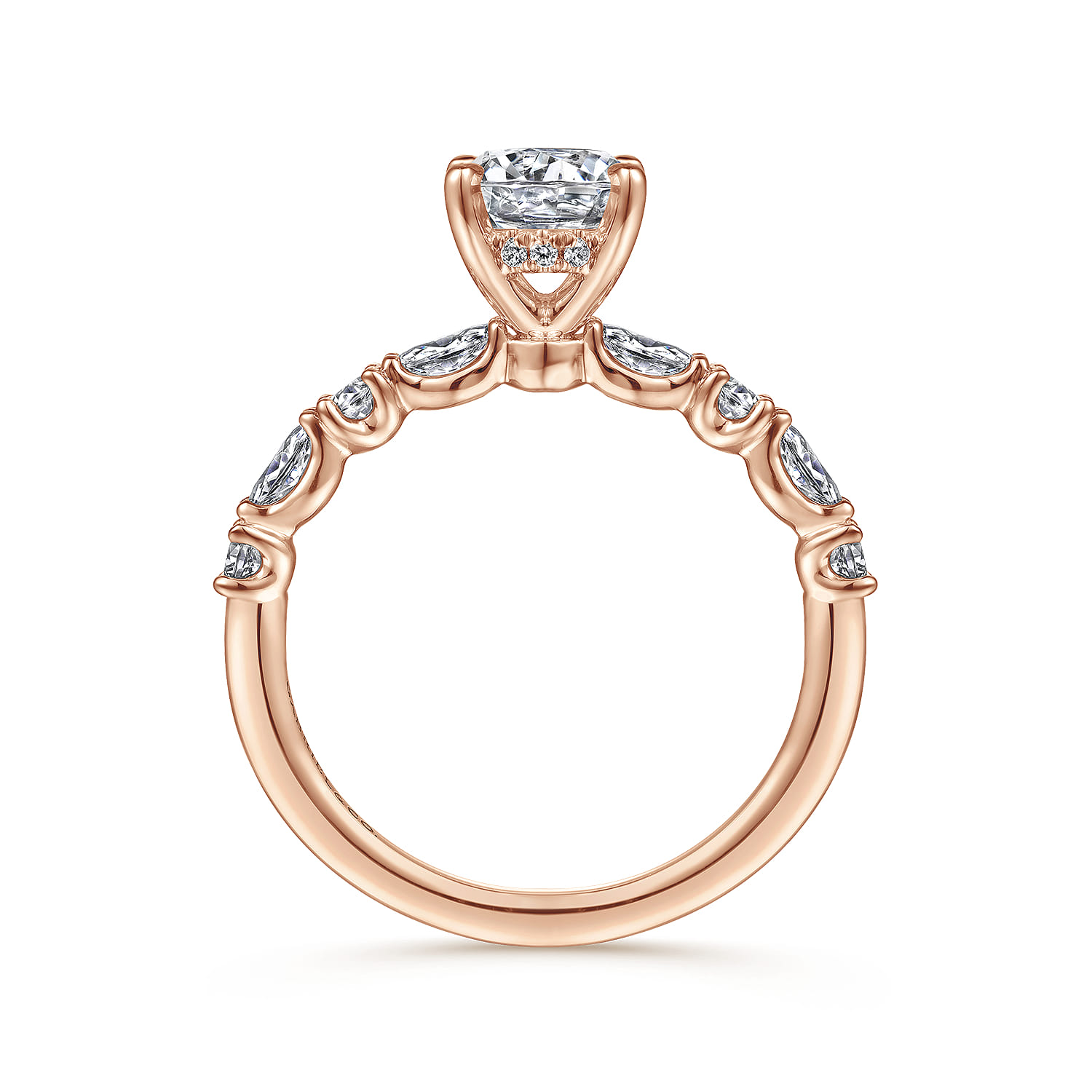 Juliet - 14K Rose Gold Round Diamond Engagement Ring - 0.46 ct - Shot 2
