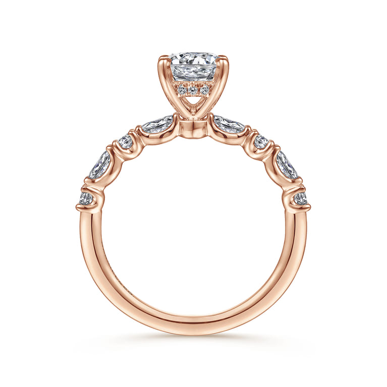Juliet - 14K Rose Gold Round Diamond Engagement Ring - 0.46 ct - Shot 2