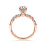 Juliet - 14K Rose Gold Round Diamond Engagement Ring - 0.46 ct
