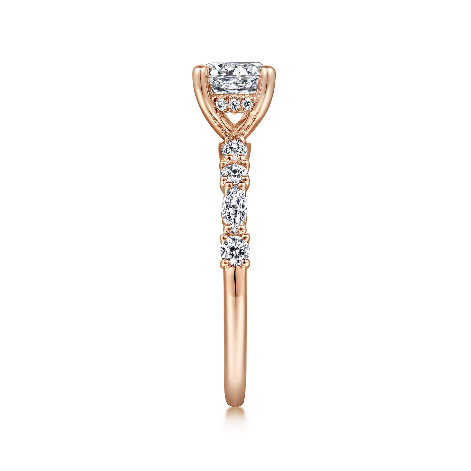 Juliet - 14K Rose Gold Round Diamond Engagement Ring - 0.46 ct - Shot 5