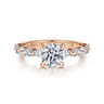 Silvey - 14K Rose Gold Round Single Prong Diamond Engagement Ring - 0.7 ct