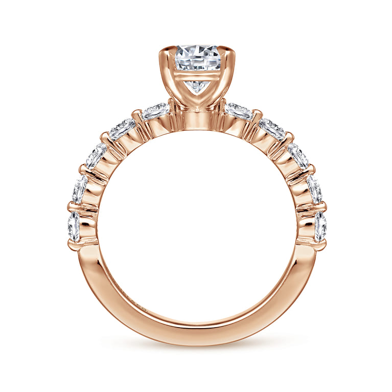 Silvey - 14K Rose Gold Round Single Prong Diamond Engagement Ring - 0.7 ct - Shot 2