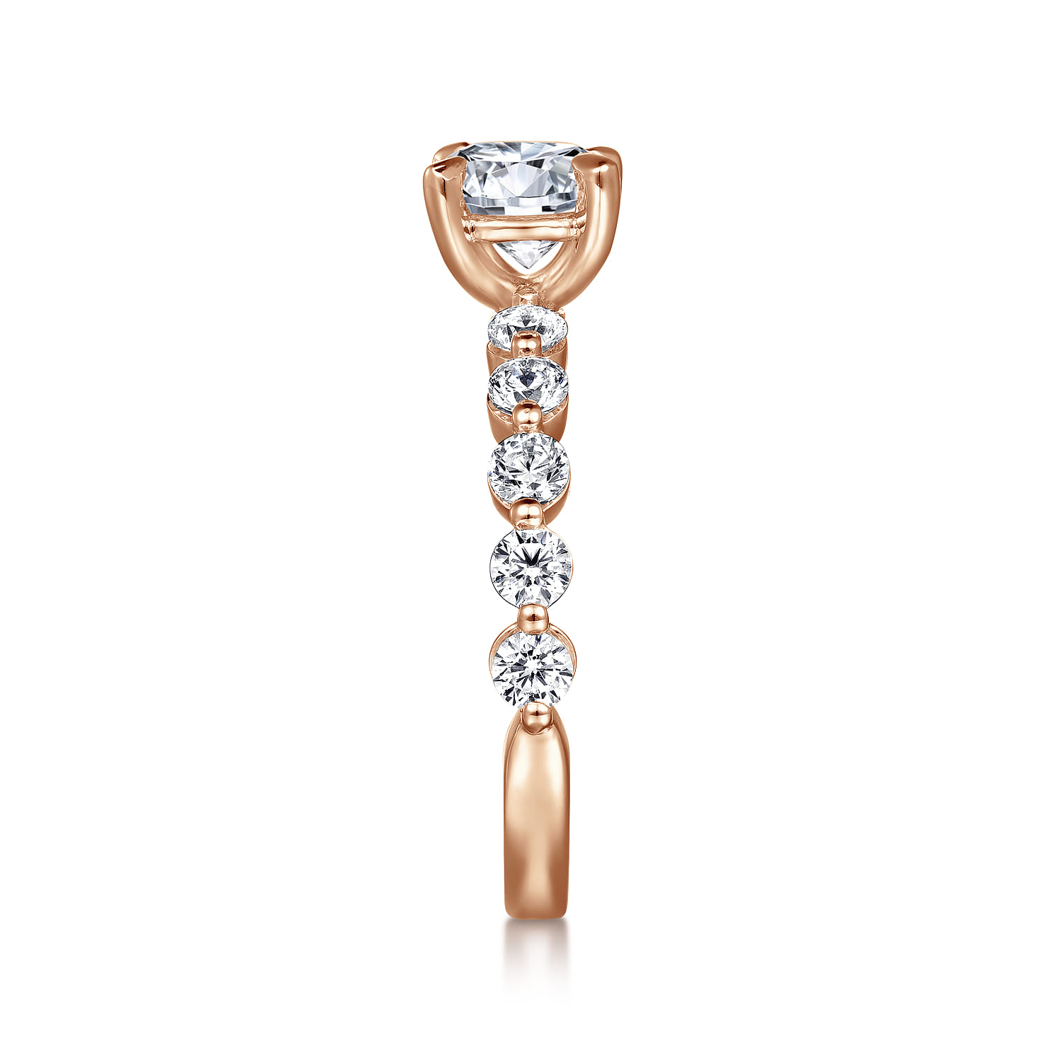 Silvey - 14K Rose Gold Round Single Prong Diamond Engagement Ring - 0.7 ct - Shot 4