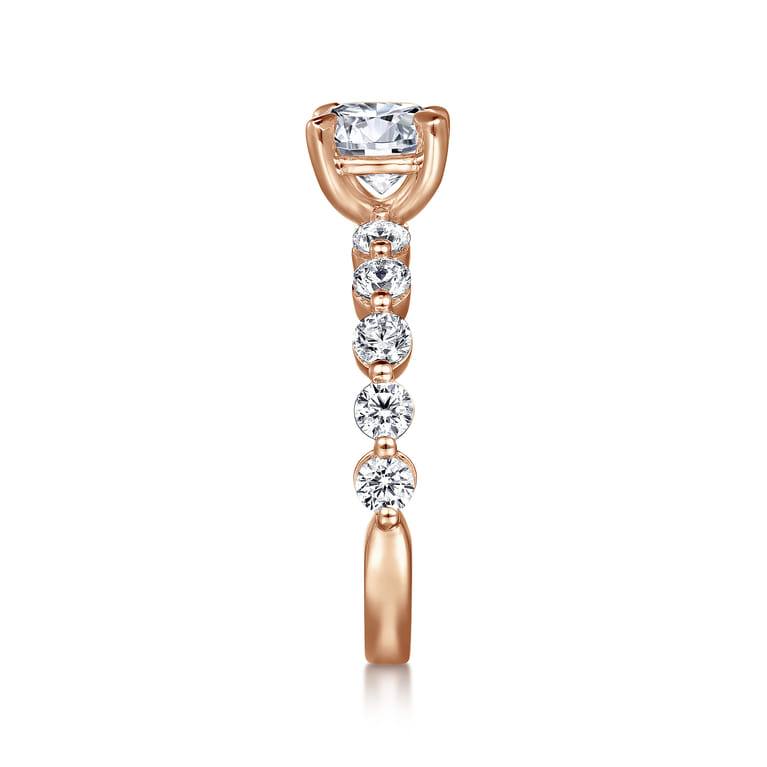Silvey - 14K Rose Gold Round Single Prong Diamond Engagement Ring - 0.7 ct - Shot 4