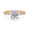 Lanna - 14K Rose Gold Round Diamond Engagement Ring - 0.3 ct