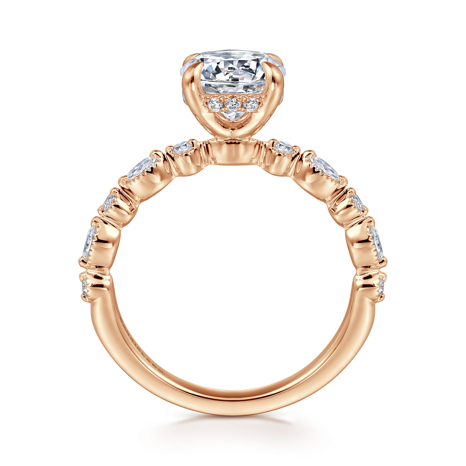 Lanna - 14K Rose Gold Round Diamond Engagement Ring - 0.3 ct - Shot 2