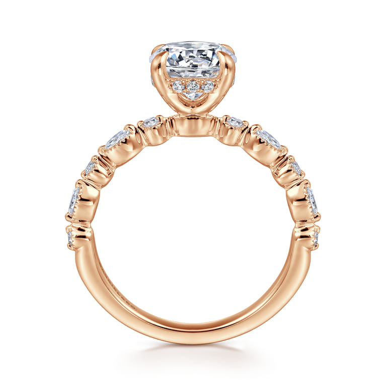 Lanna - 14K Rose Gold Round Diamond Engagement Ring - 0.3 ct - Shot 2