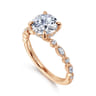 Lanna - 14K Rose Gold Round Diamond Engagement Ring - 0.3 ct