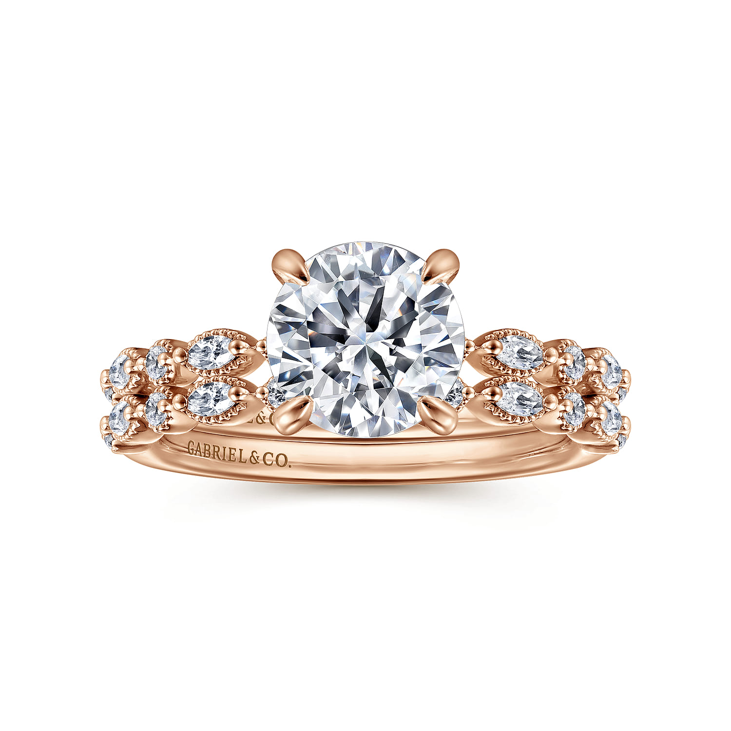 Lanna - 14K Rose Gold Round Diamond Engagement Ring - 0.3 ct - Shot 4