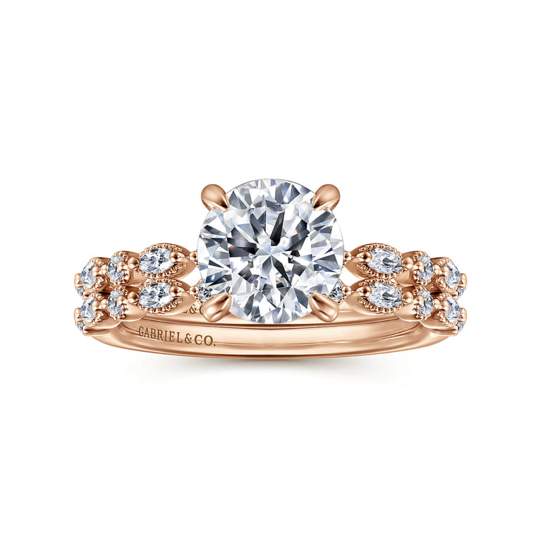 Lanna - 14K Rose Gold Round Diamond Engagement Ring - 0.3 ct - Shot 4