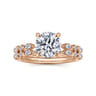 Lanna - 14K Rose Gold Round Diamond Engagement Ring - 0.3 ct