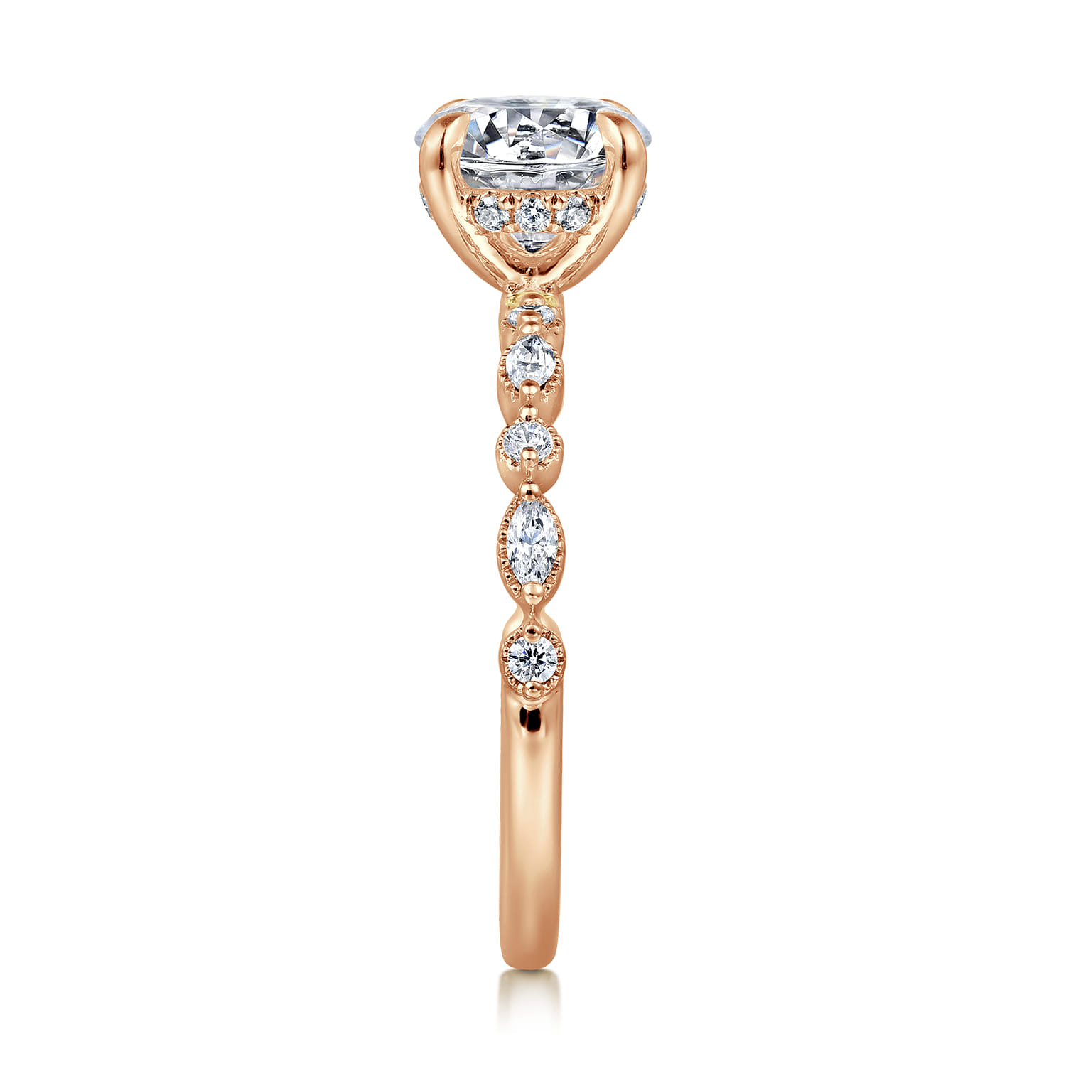 Lanna - 14K Rose Gold Round Diamond Engagement Ring - 0.3 ct - Shot 5