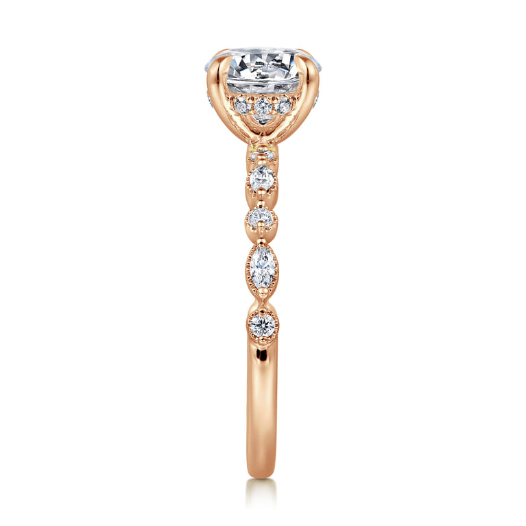 Lanna - 14K Rose Gold Round Diamond Engagement Ring - 0.3 ct - Shot 5