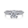 Quinn - 14K White Gold Cushion Cut Diamond Channel Set Engagement Ring - 0.1 ct