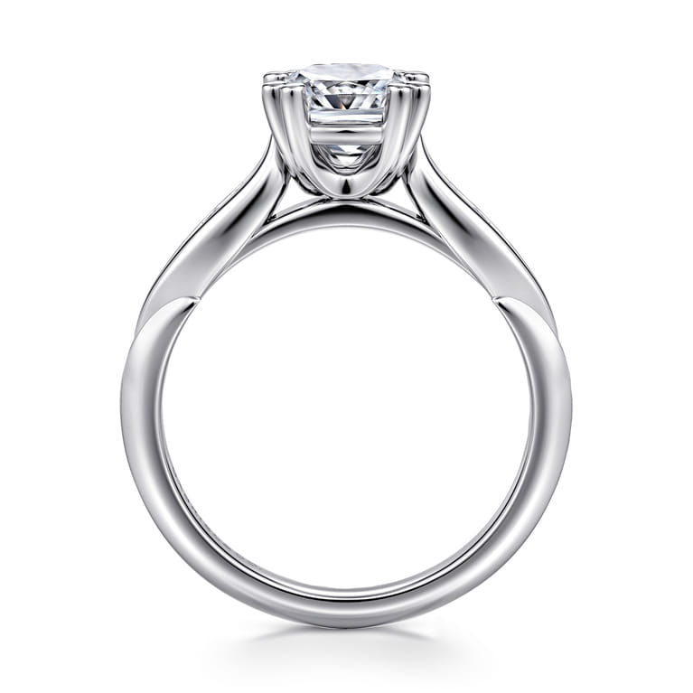 Quinn - 14K White Gold Cushion Cut Diamond Channel Set Engagement Ring - 0.1 ct - Shot 2