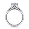 Quinn - 14K White Gold Cushion Cut Diamond Channel Set Engagement Ring - 0.1 ct