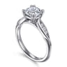 Quinn - 14K White Gold Cushion Cut Diamond Channel Set Engagement Ring - 0.1 ct