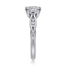Quinn - 14K White Gold Cushion Cut Diamond Channel Set Engagement Ring - 0.1 ct