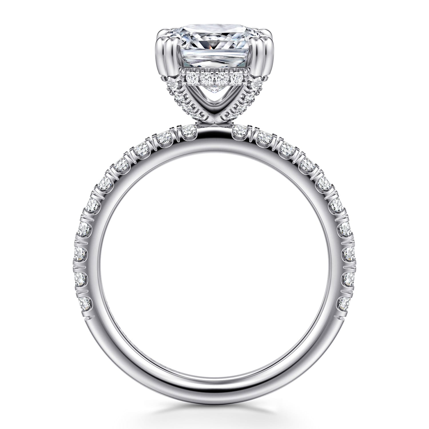 Amira - 14K White Gold Cushion Cut Diamond Engagement Ring - 0.55 ct - Shot 2