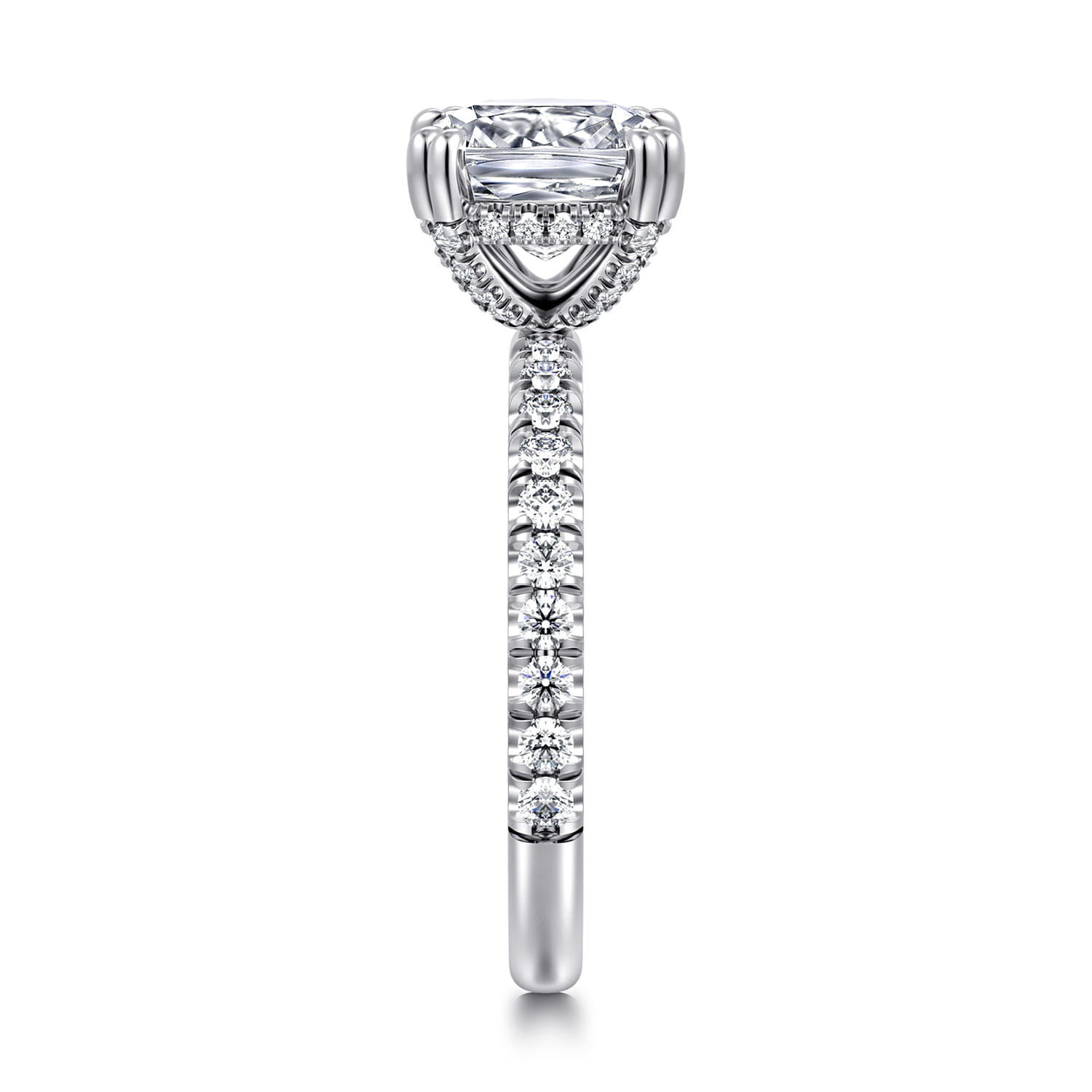 Amira - 14K White Gold Cushion Cut Diamond Engagement Ring - 0.55 ct - Shot 4
