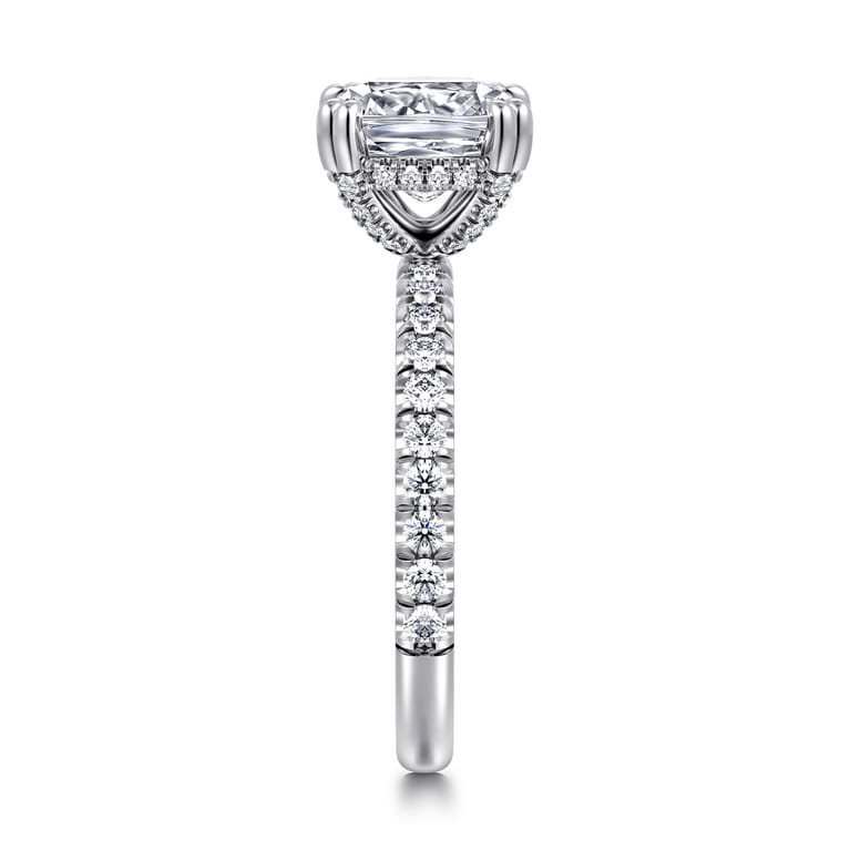 Amira - 14K White Gold Cushion Cut Diamond Engagement Ring - 0.55 ct - Shot 4