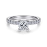 Amira - 14K White Gold Cushion Cut Diamond Engagement Ring - 0.51 ct