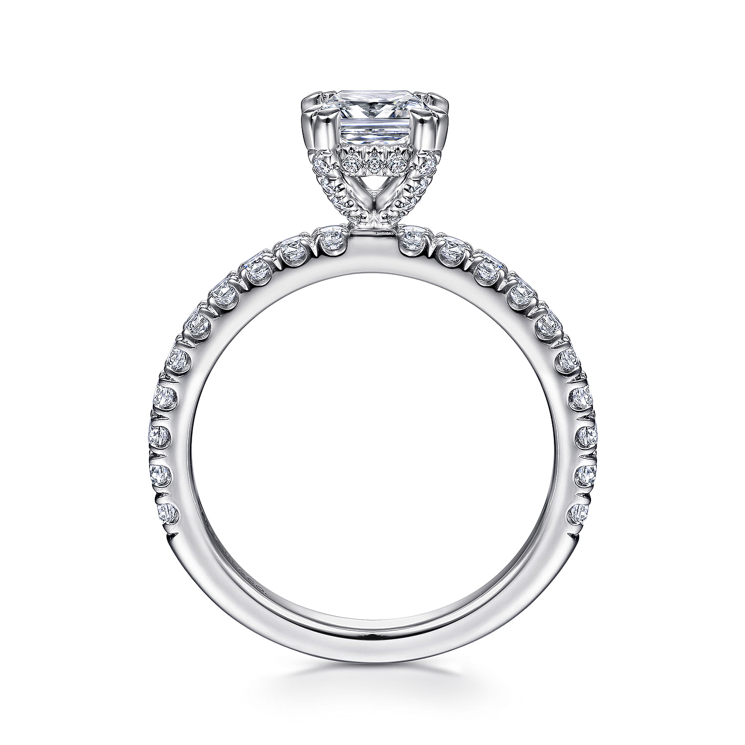 Amira - 14K White Gold Cushion Cut Diamond Engagement Ring - 0.51 ct - Shot 2