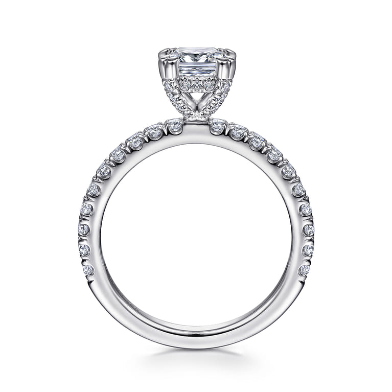 Amira - 14K White Gold Cushion Cut Diamond Engagement Ring - 0.51 ct - Shot 2